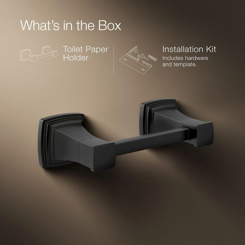 Riff Pivoting Toilet Paper Holder, Black