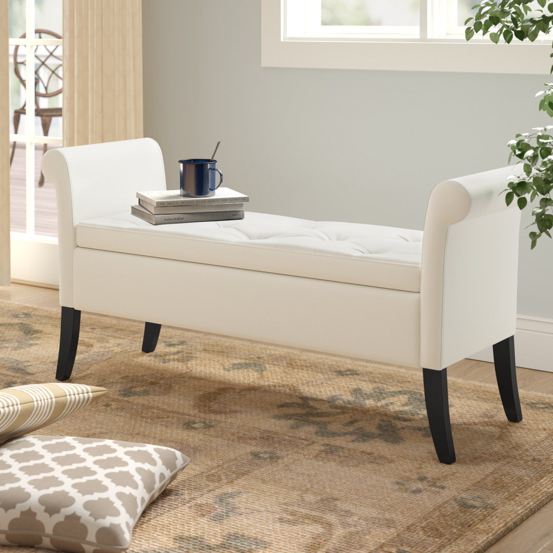 Ahanu Faux Leather Flip Flop Storage Bench Lark Manor™ Upholstery 