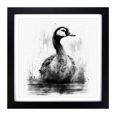 Goose Ink Wash - Framed Print