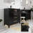 Sharee 84” Double Sink Bathroom Vanity With Makeup Countertop, Sink Tops, Zinc Alloy Faucets