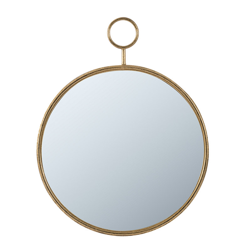 Miroir rond en fer, 28,3 po x 22,4 po