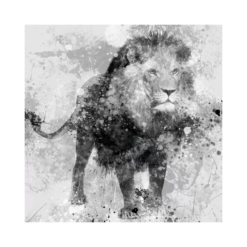 Lion 1 Piece Wall Art on Canvas, 45.72 cm H x 45.72 cm W x 1.91 cm D, Wrapped Canvas