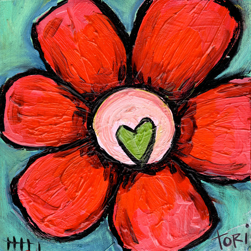 « pastèque fleur » par tori campisi, reproduction d’art sur toile tendue, H 32 po x l 32 po x P 1,5 po
