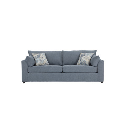 90" Upholstered Dexter Sofa with Margo Pillows