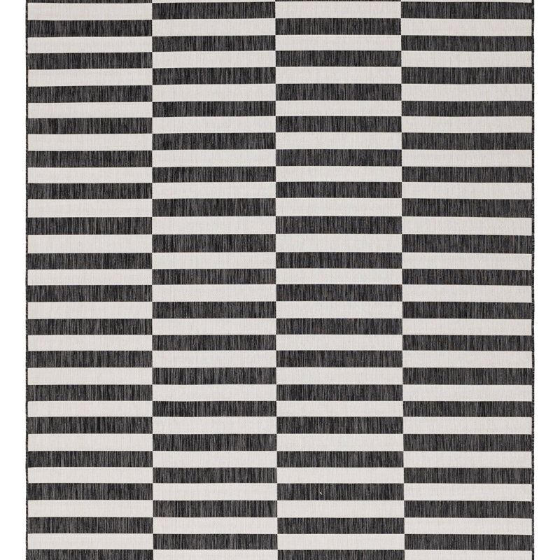 Finkelstein Striped Indoor / Outdoor Rug, Rectangle 9' x 12'2"