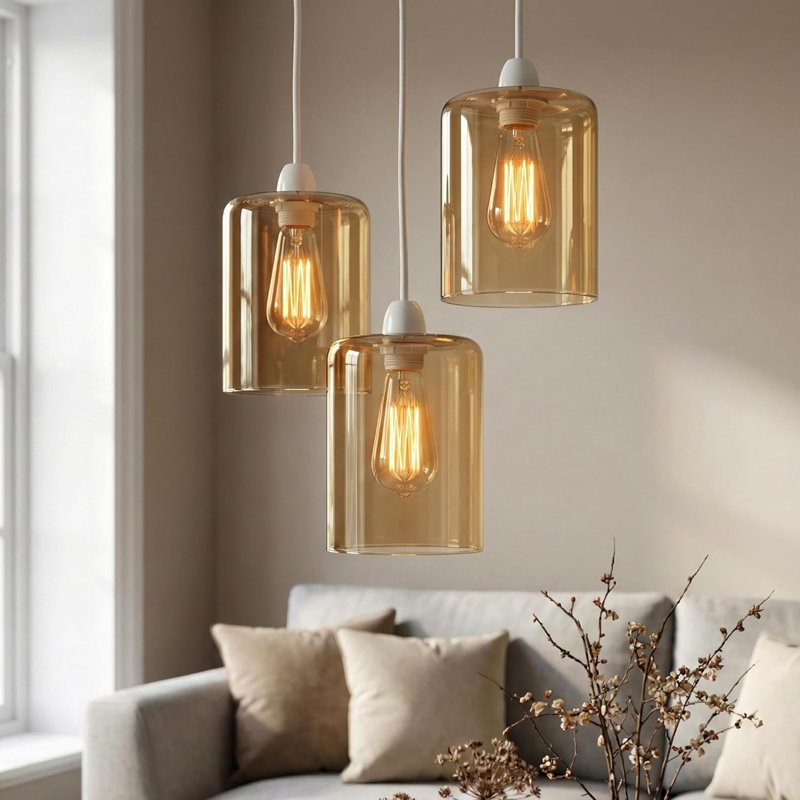 12 cm H Drum Glass Lamp Shade