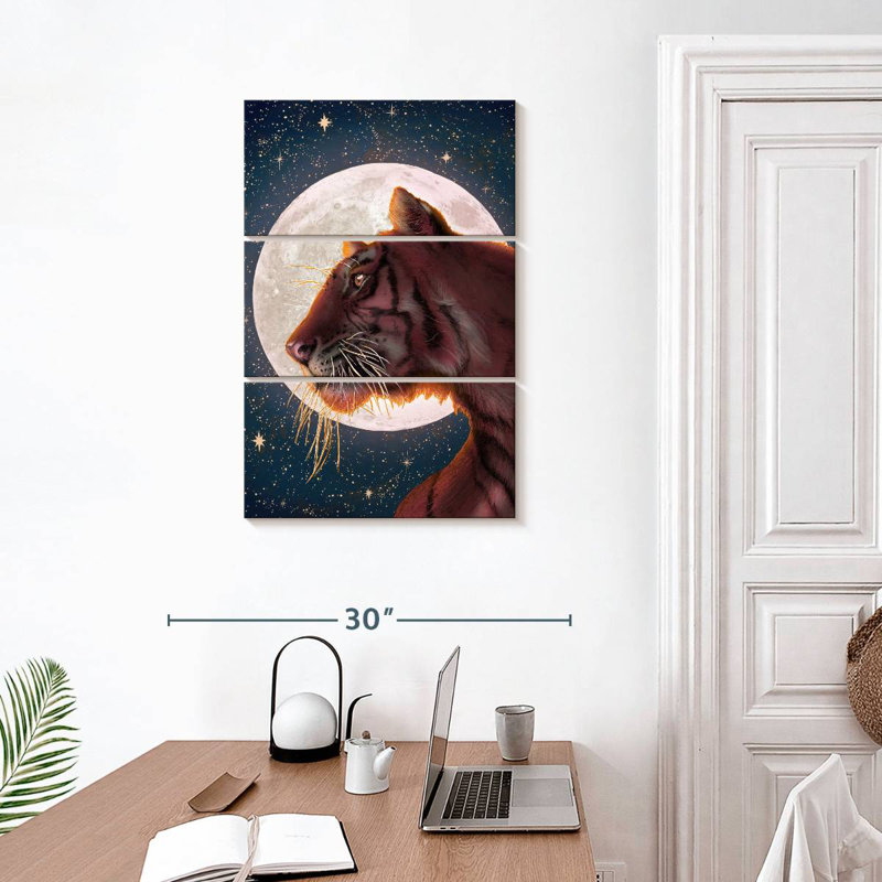 Ronce de lune et tigre, H 32 po x l 20 po