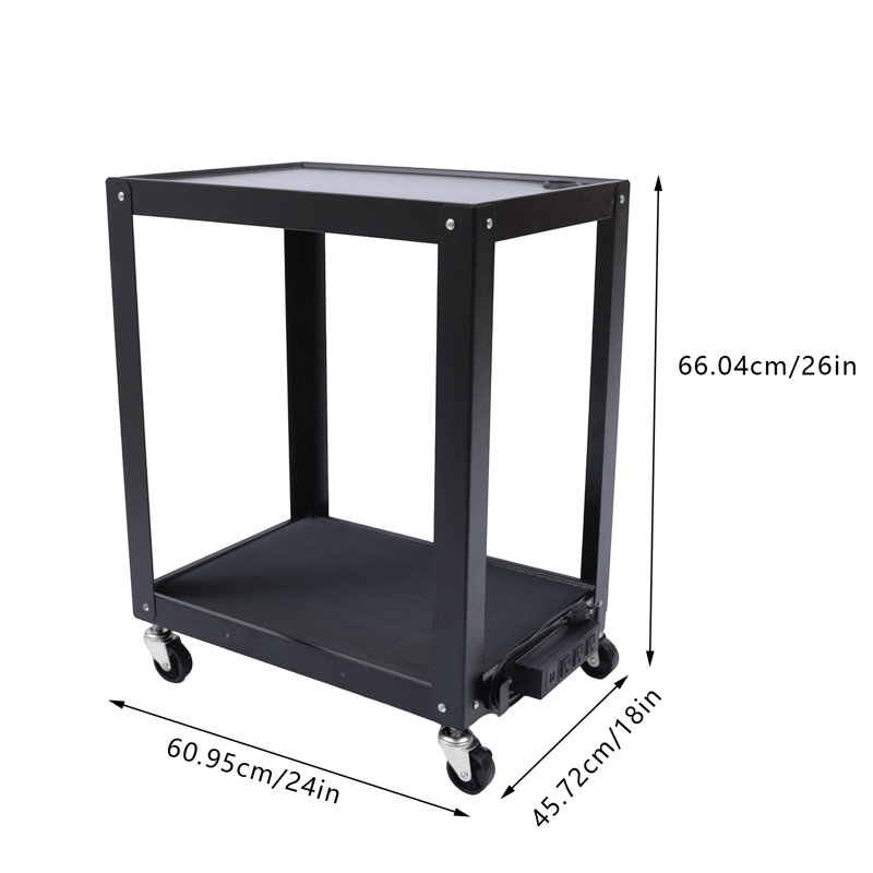 Media Cart Duty AV Cart Fit for Offices and Schools with Universal Wheels