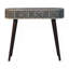 Console Edessa Bone, 1 tiroir, pieds nordiques, blanc et brun