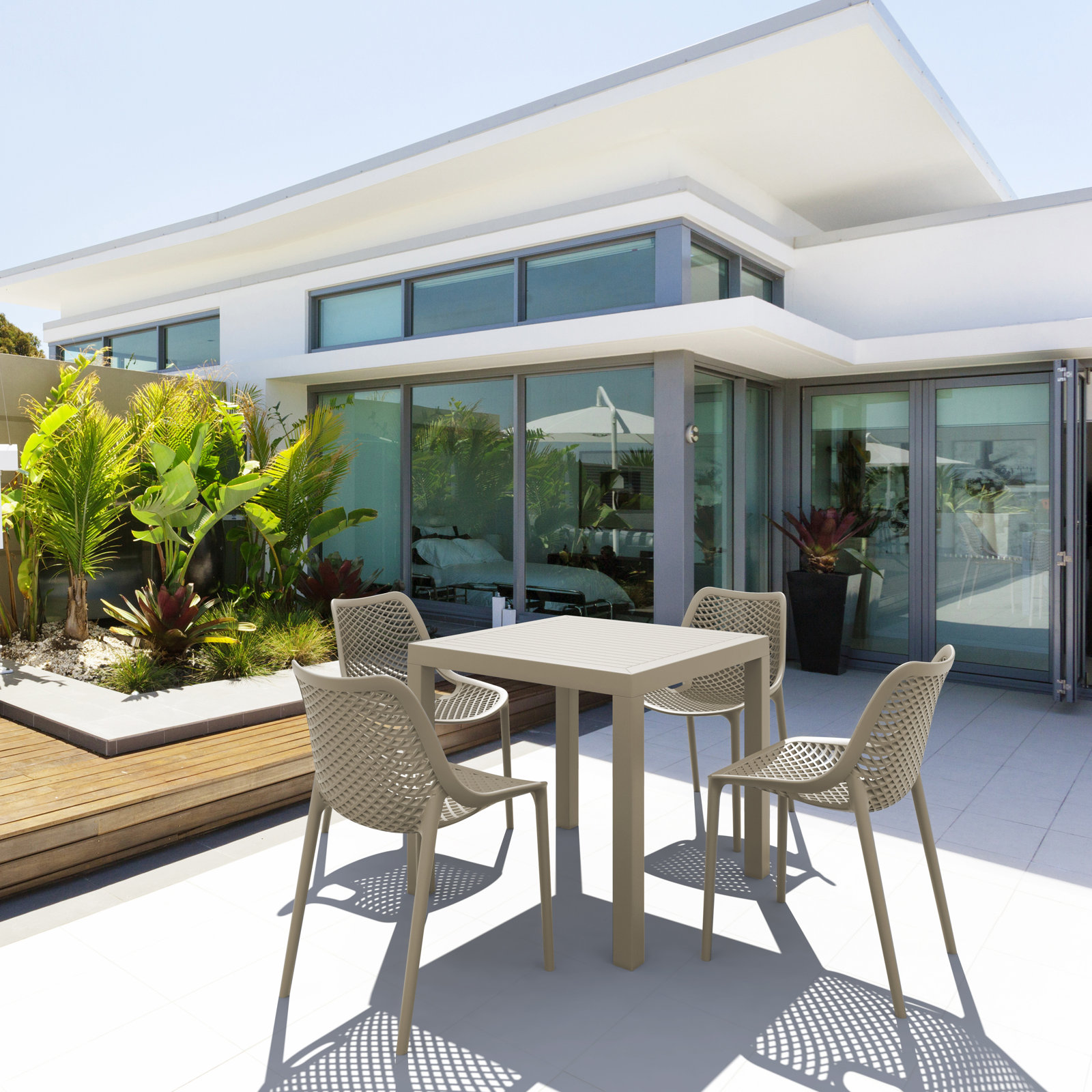 Asherton 32" Patio Dining Set, Taupe