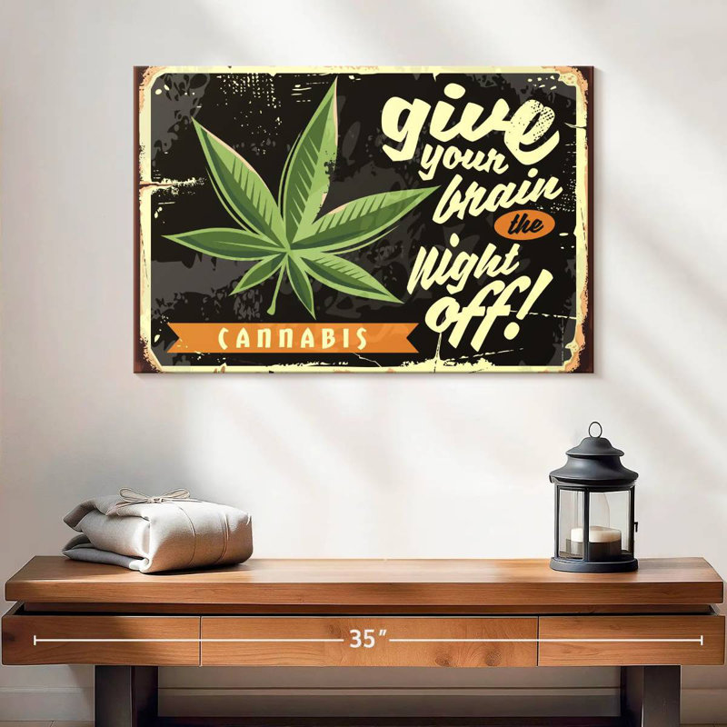 Soirée de marihuana, H 16 po x l 24 po