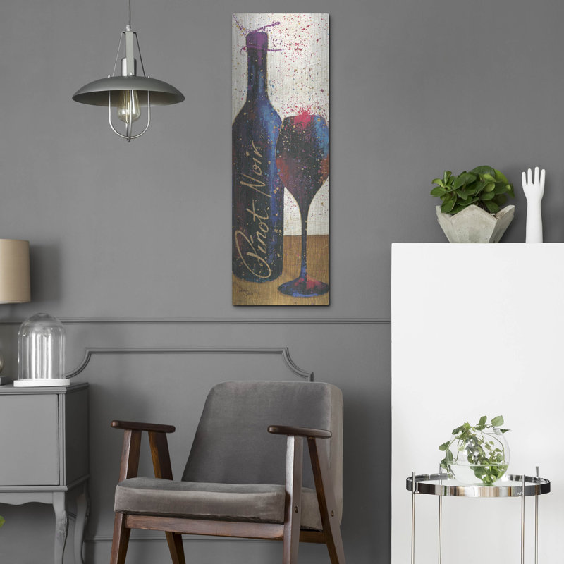 Winston Porter «Wine Splash Light 4» par Wellington Studio, art mural en métal 12 po x 36 po