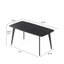Table de salle à manger 62,99 po en pierre artificielle moderne à bord arrondi et pieds en métal noir pouvant accueillir 6 personnes (table de salle à manger seulement)-2012913643