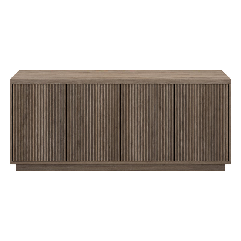  Hanson Rectangular Fluted TV Stand for TV's up to 65" in Antiqued Gray Oak