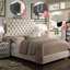 Structure de lit rembourrée en tissu de lin avec tête de lit réglable / style Chesterfield / support à lattes de bois-1340081806-1340081805