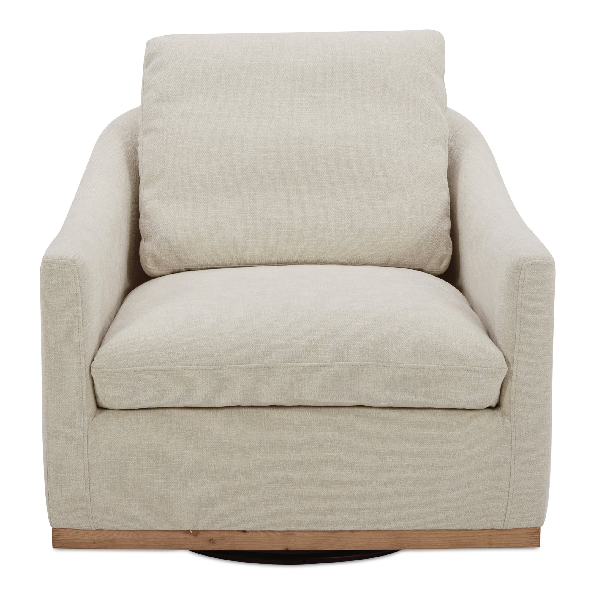 Coriyah Upholstered Swivel Armchair, Beige 100% Polyester