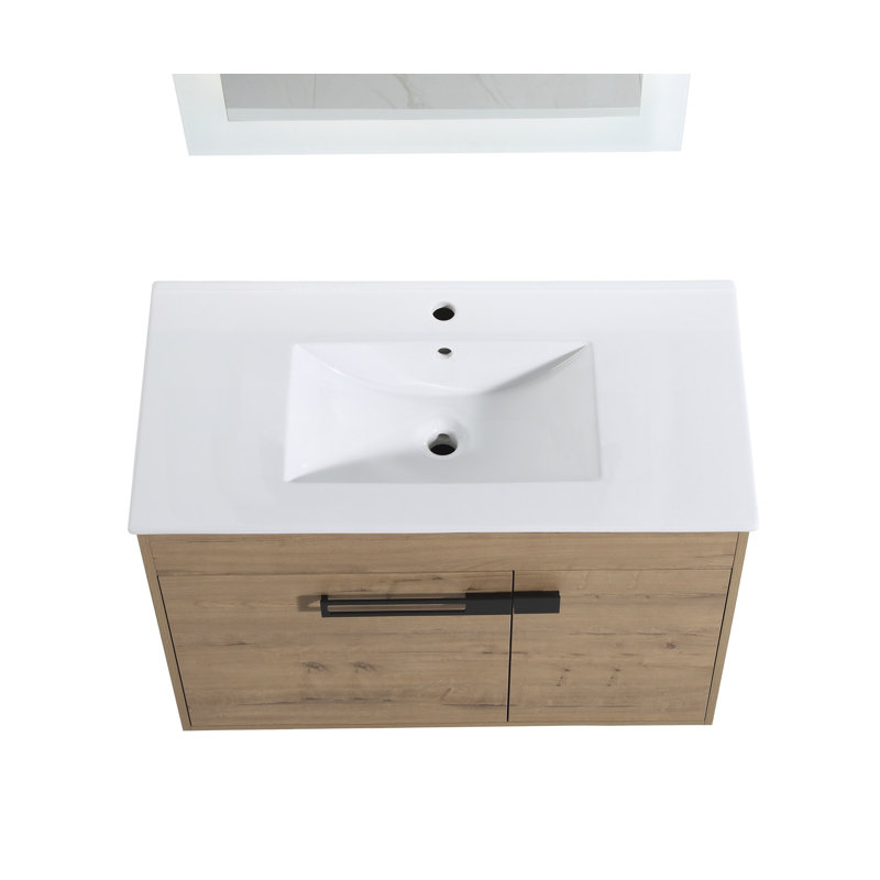Freestanding Bathroom Vanity With Ceramic Sink 35.19" H x 36.19" W x 18.11" D