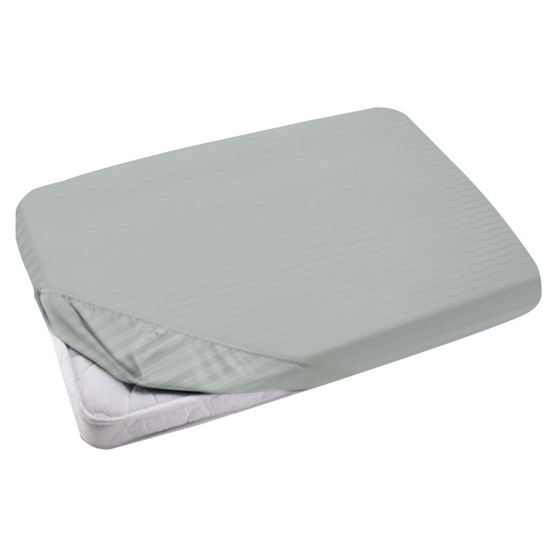 Luxury Striped Microfiber Fitted Sheet - 40 cm Deep Pocket, Ultra-Soft, Wrinkle-Resistant & Easy Car, Single (3'), Grey