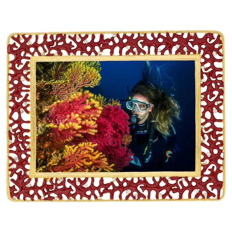 Coral Enamel Picture Frame