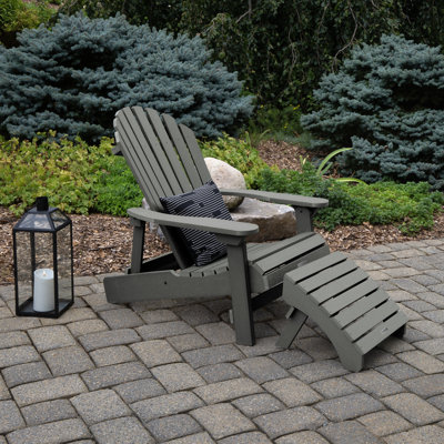 Anette Outdoor Adirondack Chair With Ottoman