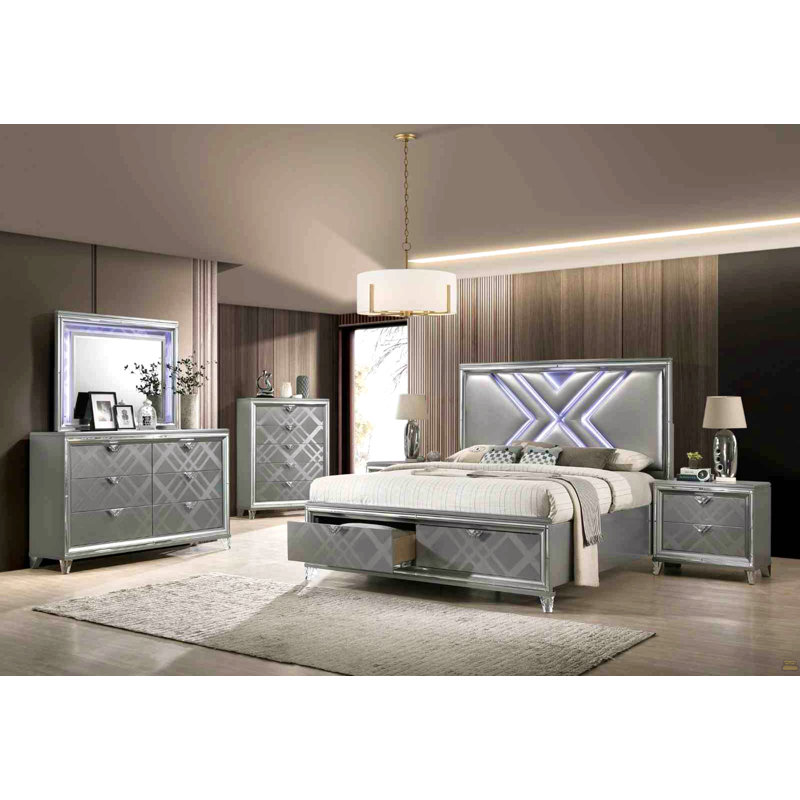 1Pc Nightstand Hidden Jewelry Drawer Acrylic Legs USB Port