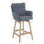Swivel Upholstered Counter Stool with Solid Wood Frame-1318925904