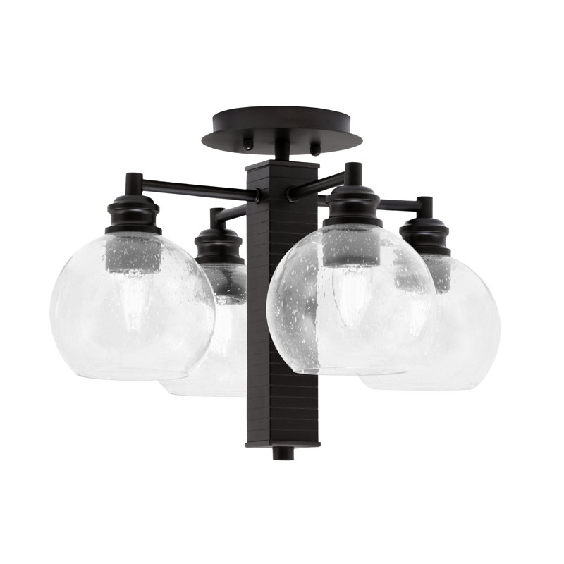 Plafonnier semi-encastré avec verre 5,75 po Edge, Espresso, Clair