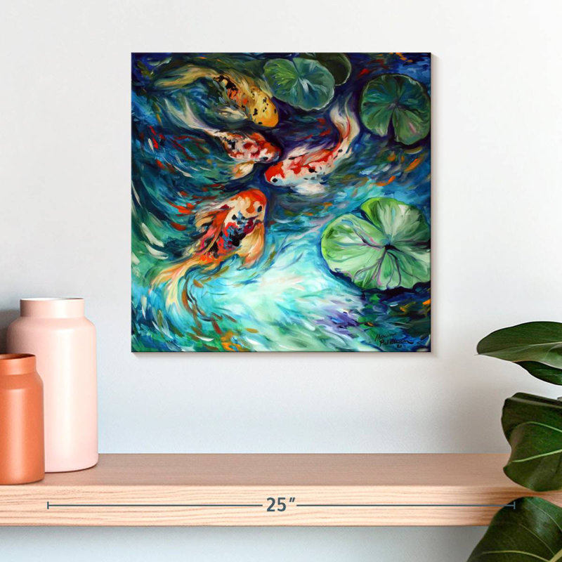 Crowle Dancing Colors Koi, 16" H x 16" W