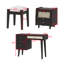 Ensemble de chambre à coucher 3 pièces avec cadre de lit en bois, 1 table de chevet rétro et 1 coiffeuse de maquillage avec tabouret Sicard-1438821173-1438821169