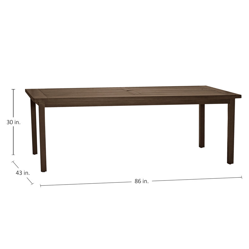 Club Aluminum Outdoor Dining Table, Oak