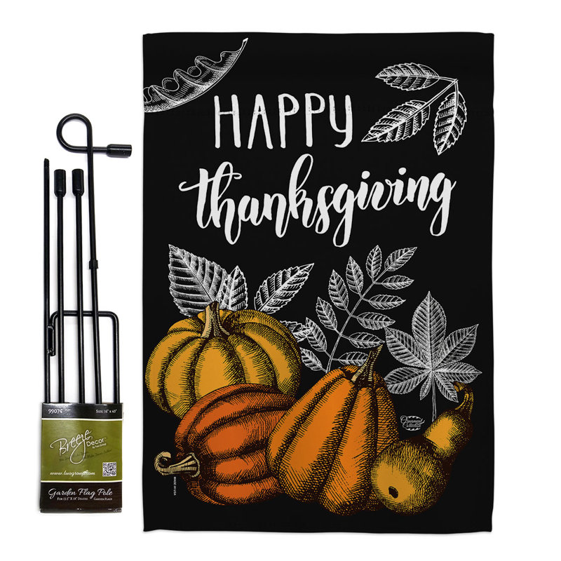 Ensemble de drapeaux en polyester 19 x 13 po Suzani Thanksgiving
