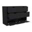 Dresser Curio, Four Drawers, Black Wengue Finish-714506374
