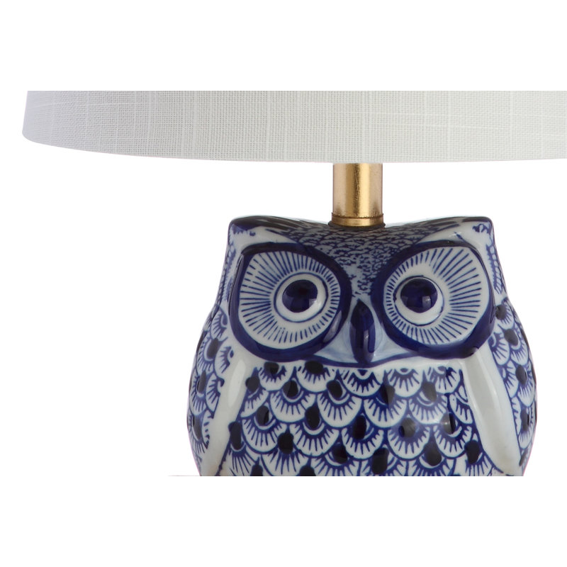 Lampe de table en céramique 16 po Litherland, Bleu / blanc