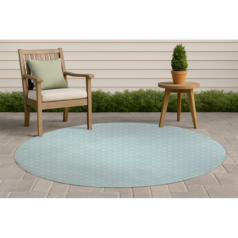 Kat Non-Slip Outdoor Rug, Round 5'