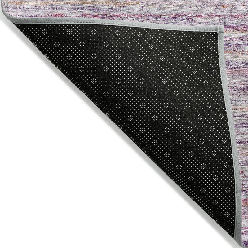Tapis intérieur lavable rayé mauve 8 pi x 10 pi