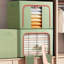 Boîte de rangement à cadre en acier, boîte de rangement en tissu pour boîte de rangement pour courtepointe, très grand sac de rangement en tissu pour garde-robe pliable avec fenêtre transparente, fermetures à glissière robustes-899532356-899532358
