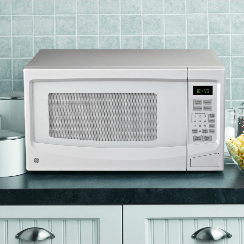 GE Appliances 1.1 Cubic Feet 1350 Watt Countertop Microwave, White