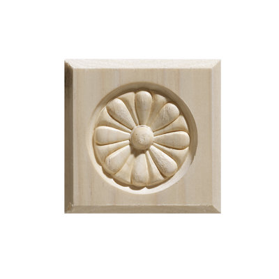 3.5'' H x 3.5'' W x 1.07'' D Wood Rosette Applique