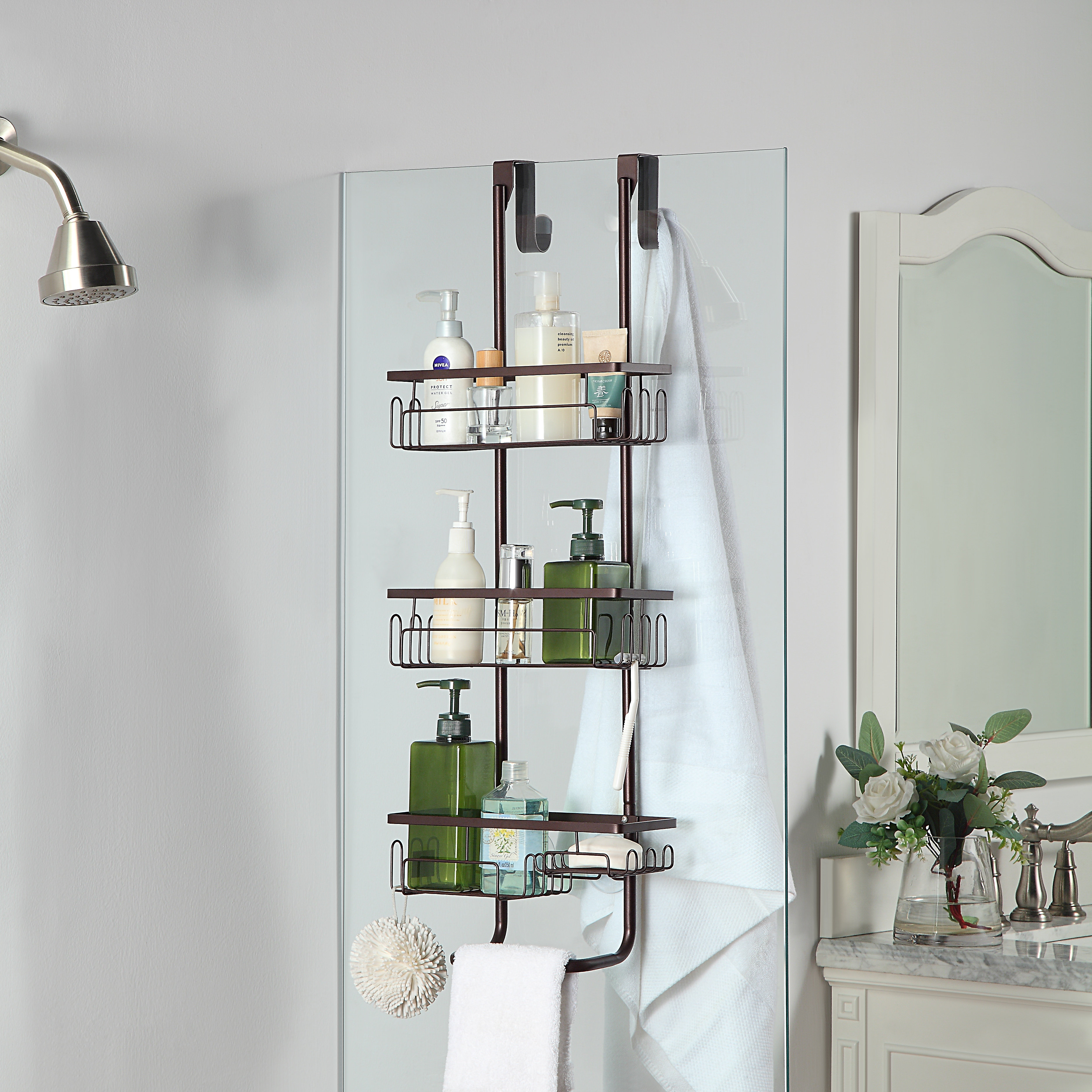 Rebrilliant Classic Metal Over Door Hanging Bathroom Shower Caddy ...