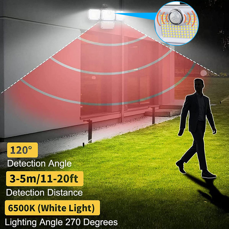 LED Solar Power Dusk to Dawn Flood Light with Motion Sensor