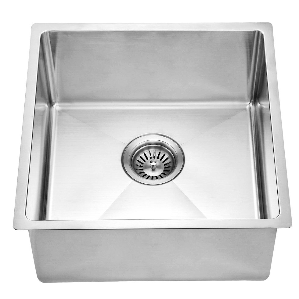 17" L x 17" W Handmade Single Bowl Stainless Steel Undermount Kitchen Sink Dawn USA