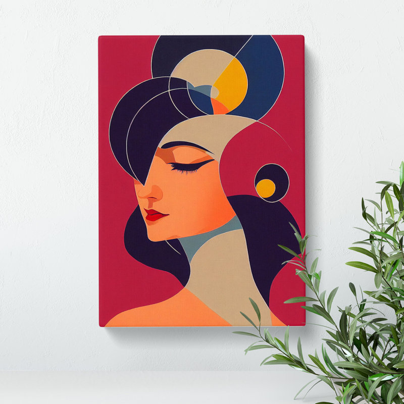 XC1022-458X Abstract Woman Portrait No.5 - Wrapped Canvas Print, 50cm H x 35cm W x 3cm D