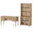 2 Piece Office Set, 56" Executive Desk & Bookcase With Glass Doors-728147547