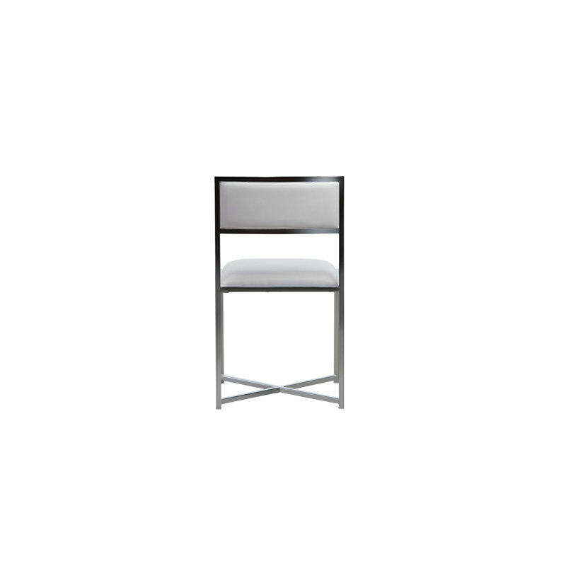 Chaise d'appoint rembourrée Malen, Similicuir blanc performance
