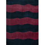 Hand-Knotted High-Quality Red and Black Area Rug