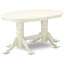 Ensemble de salle à manger 9 pièces comprenant une table de salle à manger ovale avec rallonge papillon et 8 chaises en bois, lin blanc