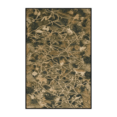 Machine Washable Nature Brown Area Rug