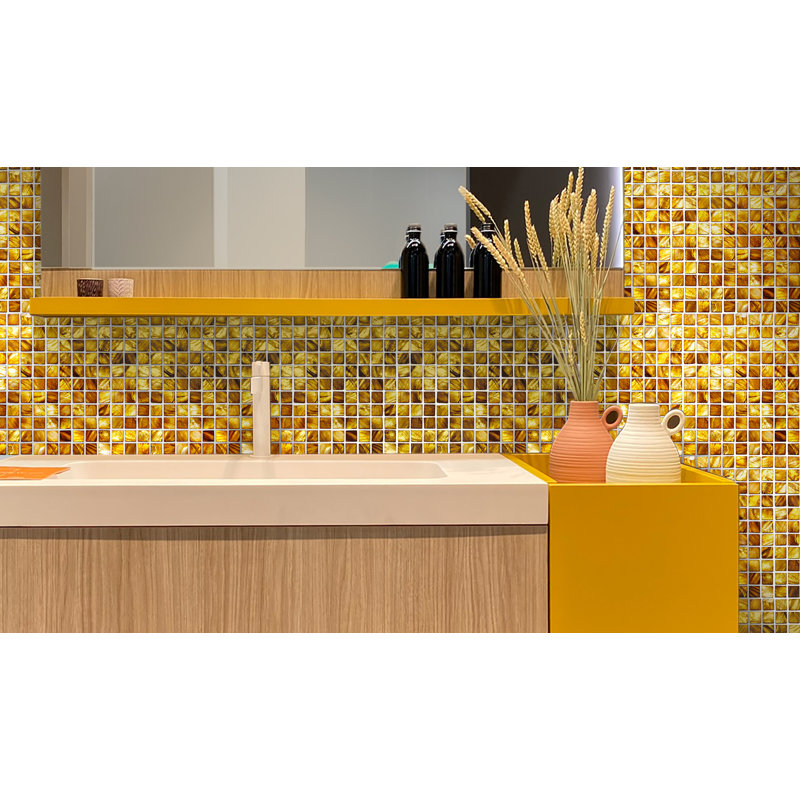 12" X 12" Square Natural Shell Mosaic Tile