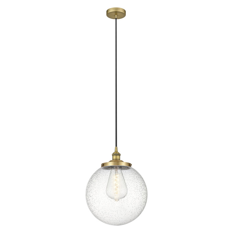 Luminaire suspendu simple à 1 lumière Alfonsa, Grainé, Laiton brossé