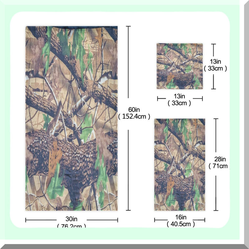 Camouflage Elite Towel Trio: Ultra-Absorbent Military Texture Bath, Hand, and Washcloth Set